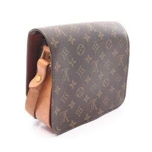 Louis Vuitton Shoulder Bag Cartessier Brown Canvas Monogram Leather